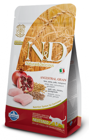 N&D NATURAL & DELICIOUS Cat Low Grain Chicken & Pomegrante Neutered 10kg